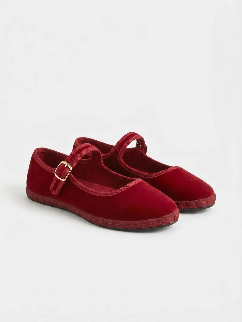 Calisto Ballerines à Boucle, Légères et Confortables pour Femme - Rouge