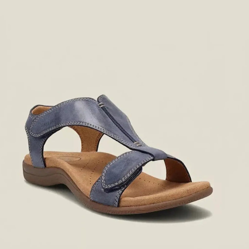 Palmyra Sandales Compensées Plateforme à Brides Velcro pour Femme - Bleu