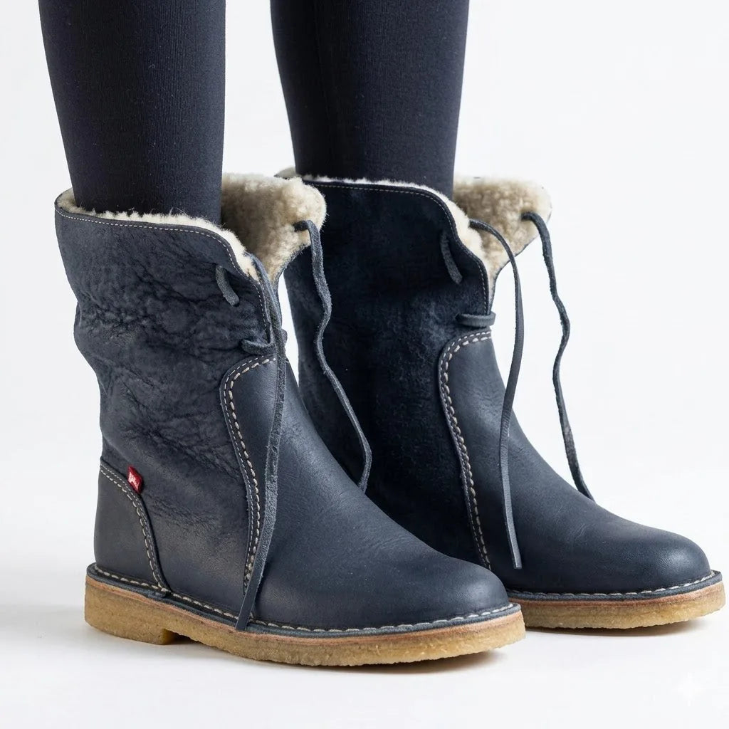 Savannah Bottes d'Hiver Chaudes Doublées Fausse Fourrure pour Femme - Noir | Tenelle