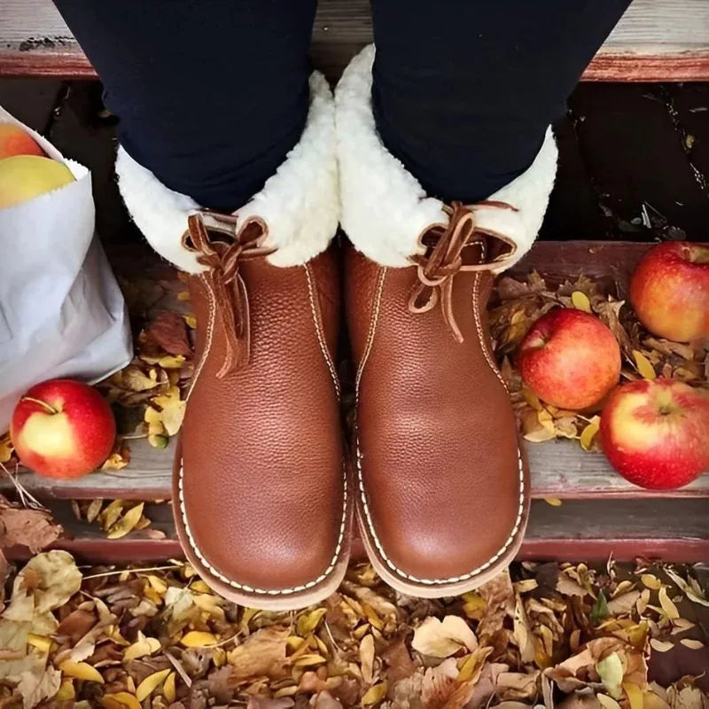 Savannah Bottes d'Hiver Chaudes Doublées Fausse Fourrure pour Femme - Marron Foncé | Tenelle