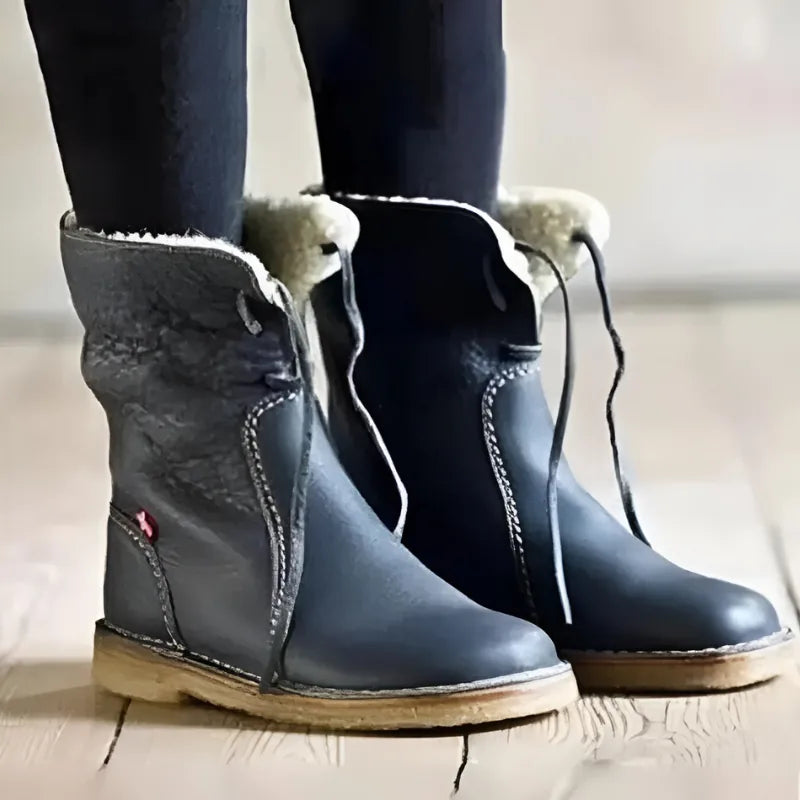 Savannah Bottes d'Hiver Chaudes Doublées Fausse Fourrure pour Femme - Noir | Tenelle
