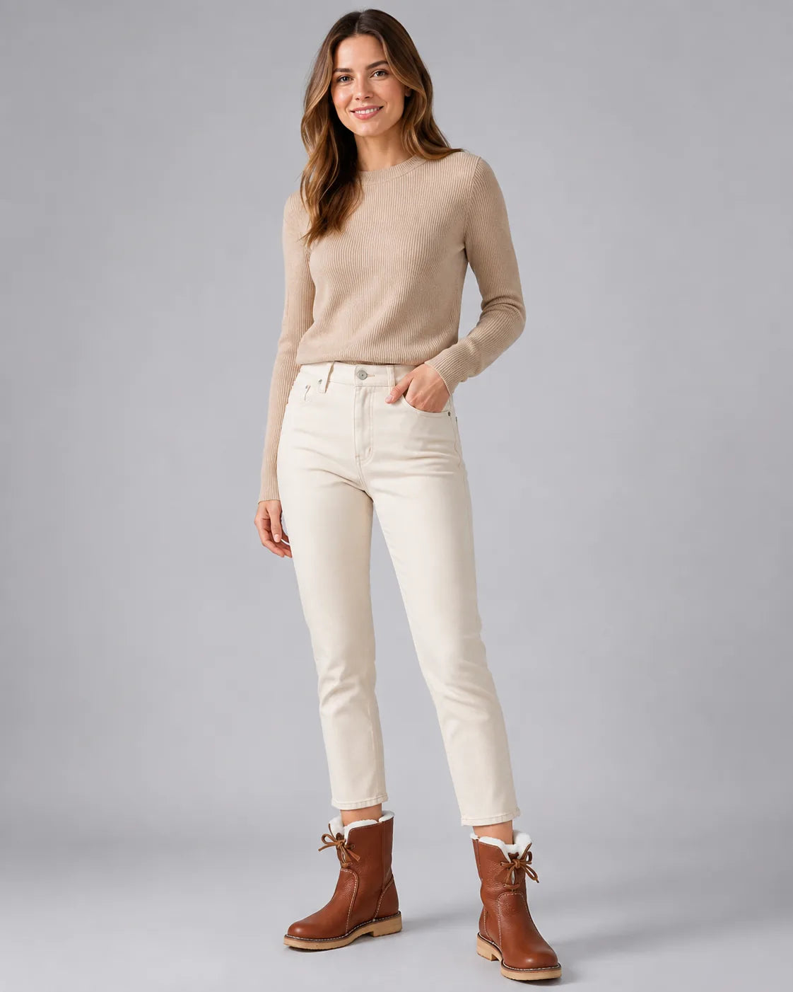 Wisteria Bottes de Neige Doublées Polaire, Lacets, Mi-Mollet pour Femme - Noir | Tenelle