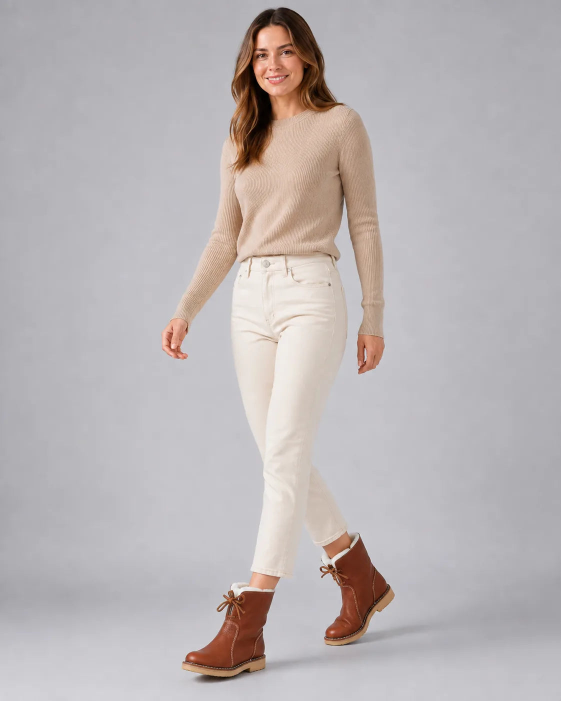 Wisteria Bottes de Neige Doublées Polaire, Lacets, Mi-Mollet pour Femme - Bleu | Tenelle