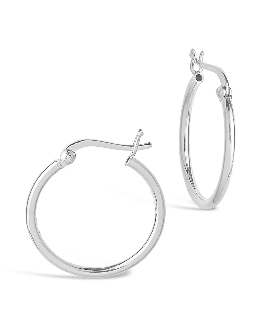 Mireille Boucles d'Oreilles Créoles Classiques en Argent Sterling pour Femme - Argenté