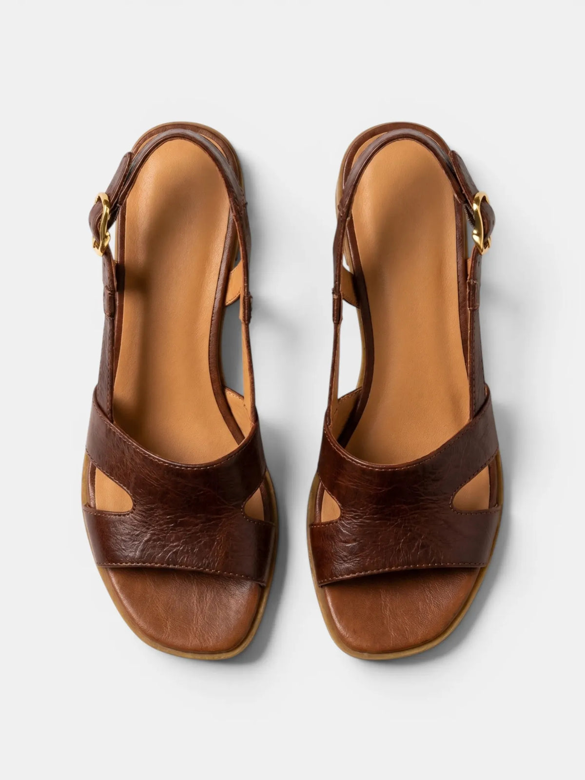 Cerelia Sandales Bride Arrière, Bout Carré pour Femme - Marron