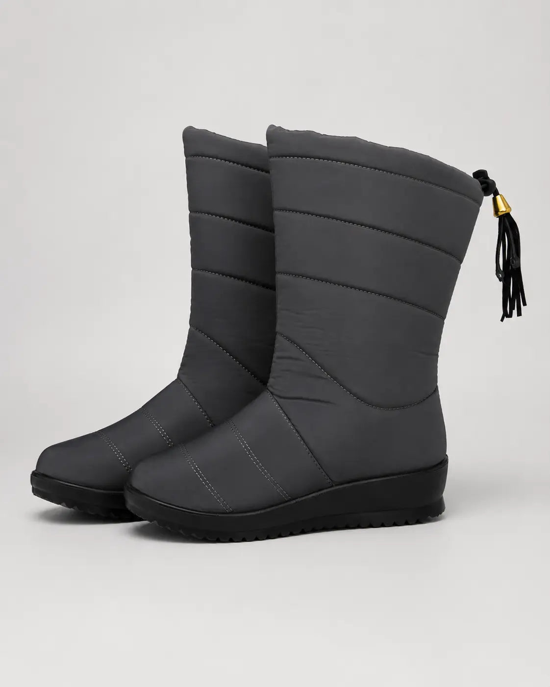 Larkspur Bottes de Neige Matelassées Mi-Mollet pour Femme - Gris