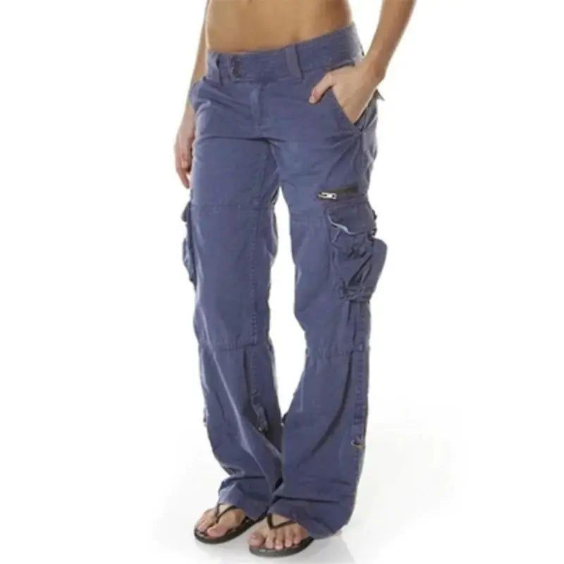 Tullia Pantalon Cargo Élégant pour le Quotidien pour Femme - Bleu