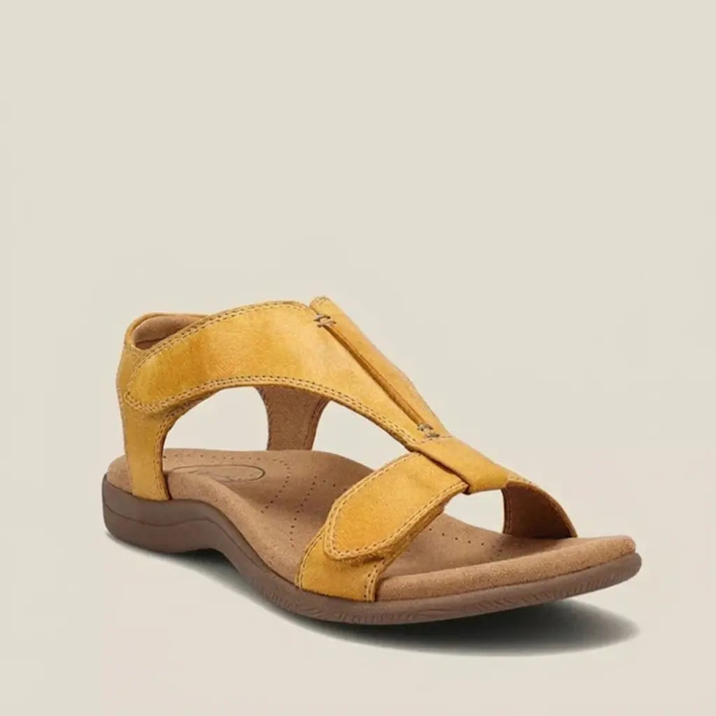 Palmyra Sandales Compensées Plateforme à Brides Velcro pour Femme - Jaune