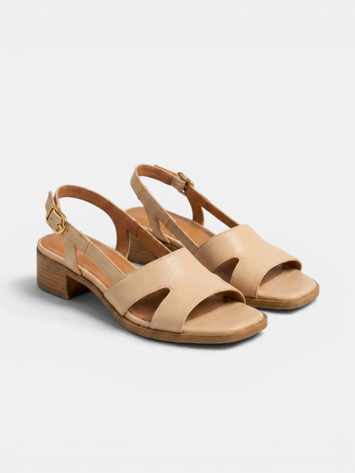 Cerelia Sandales Bride Arrière, Bout Carré pour Femme - Beige
