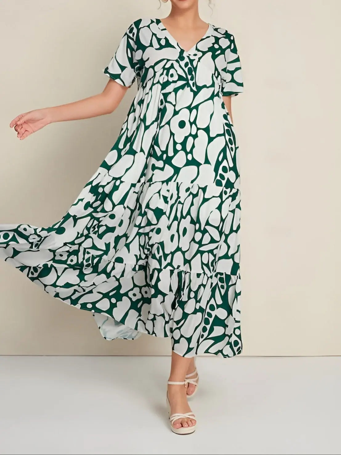 Dawnfield Robe Maxi à Imprimé Fleuri pour Femme - Vert