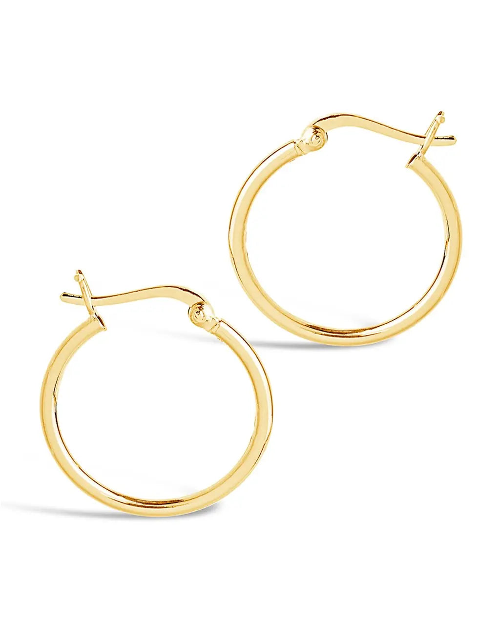 Mireille Boucles d'Oreilles Créoles Classiques en Argent Sterling pour Femme - Doré