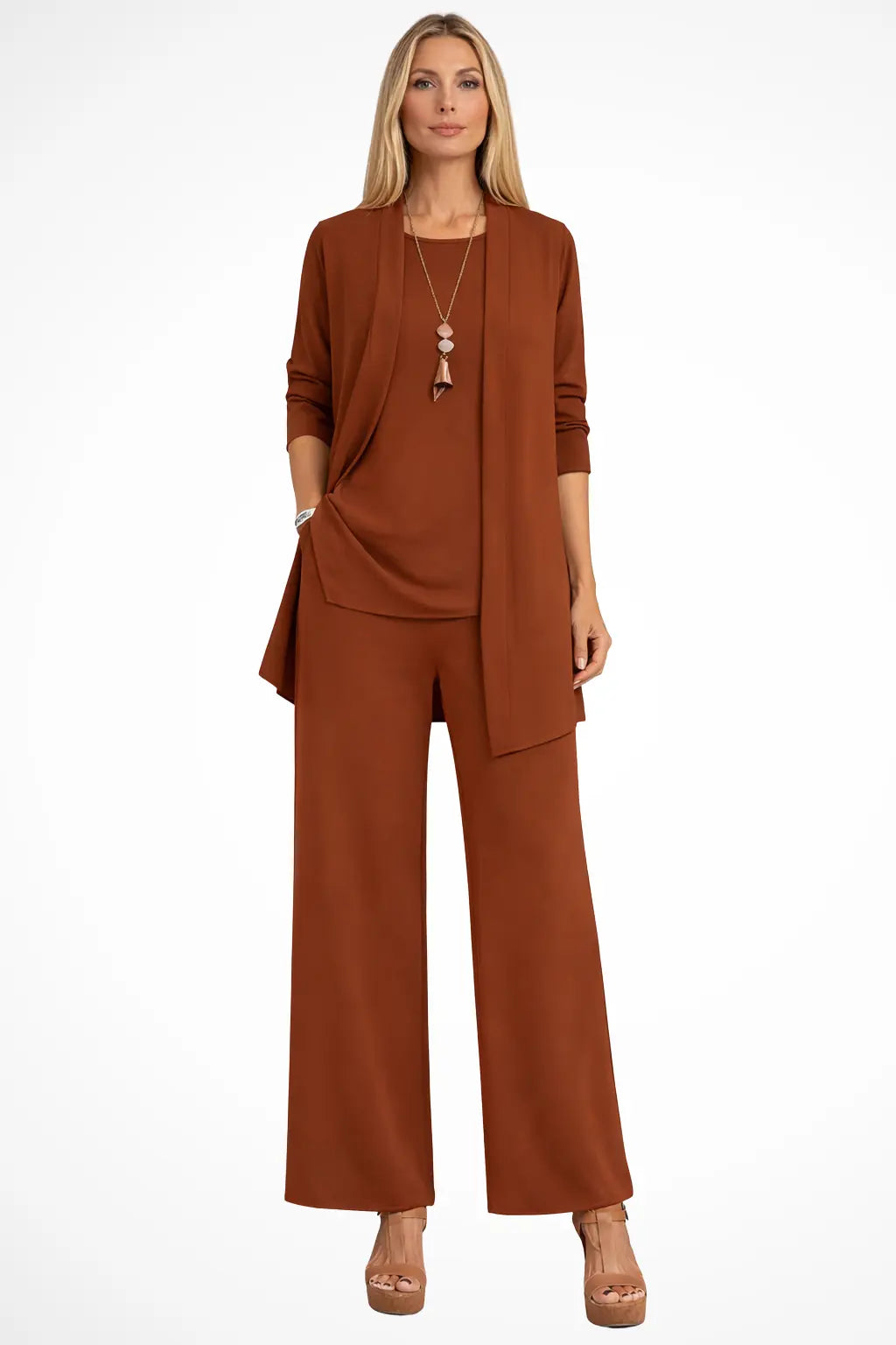 Isadora Ensemble 3 Pièces Élégant et Habillé pour Femme - Camel