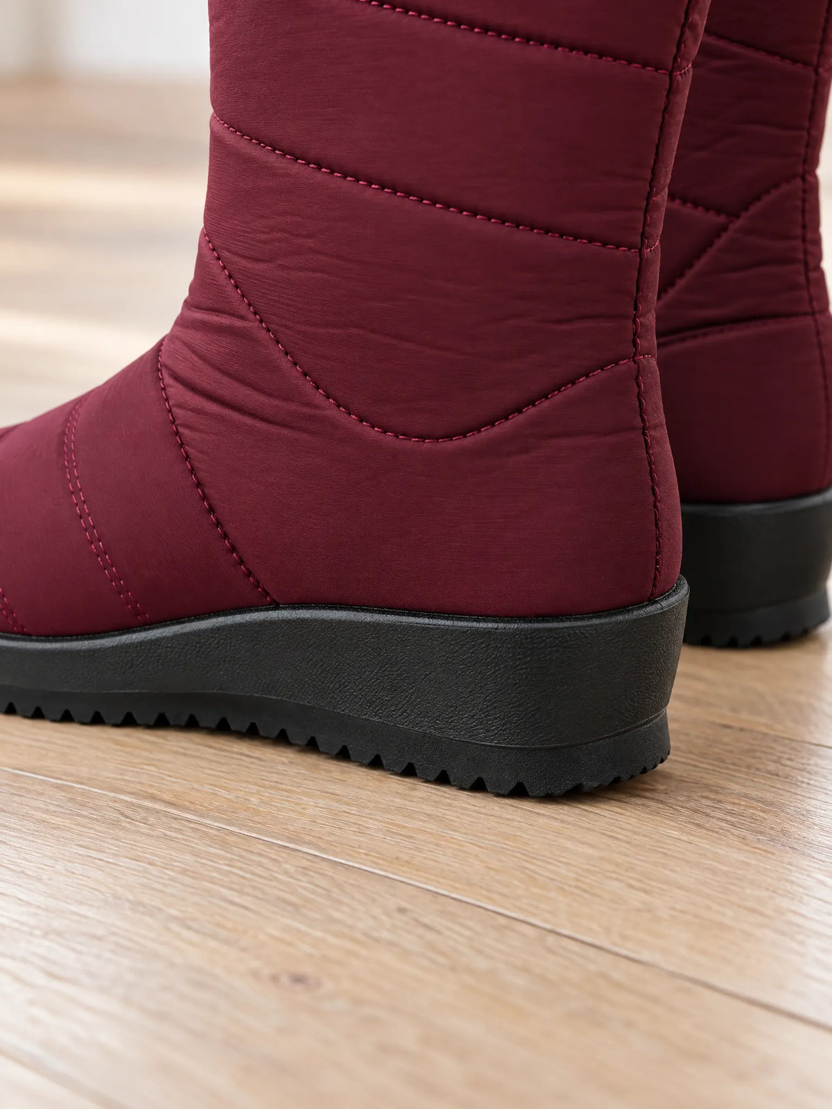 Larkspur Bottes de Neige Matelassées Mi-Mollet pour Femme - Bordeaux