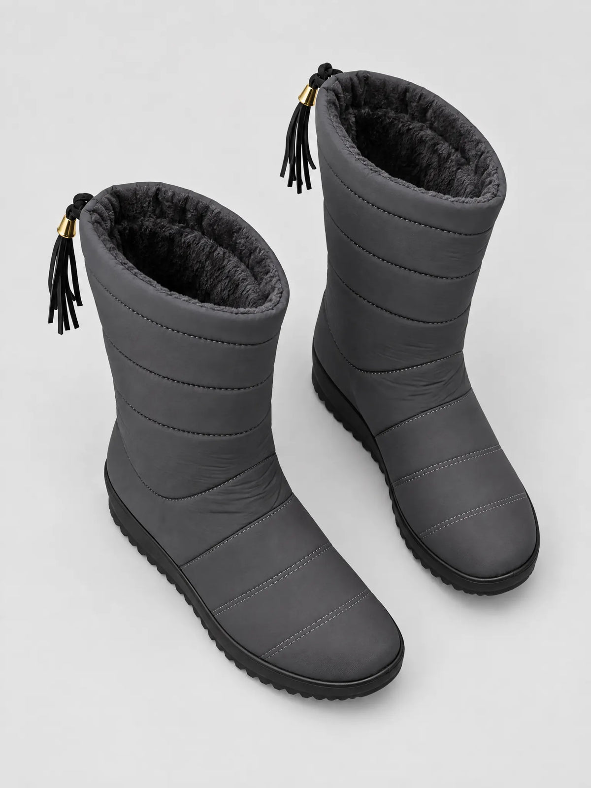 Larkspur Bottes de Neige Matelassées Mi-Mollet pour Femme - Gris
