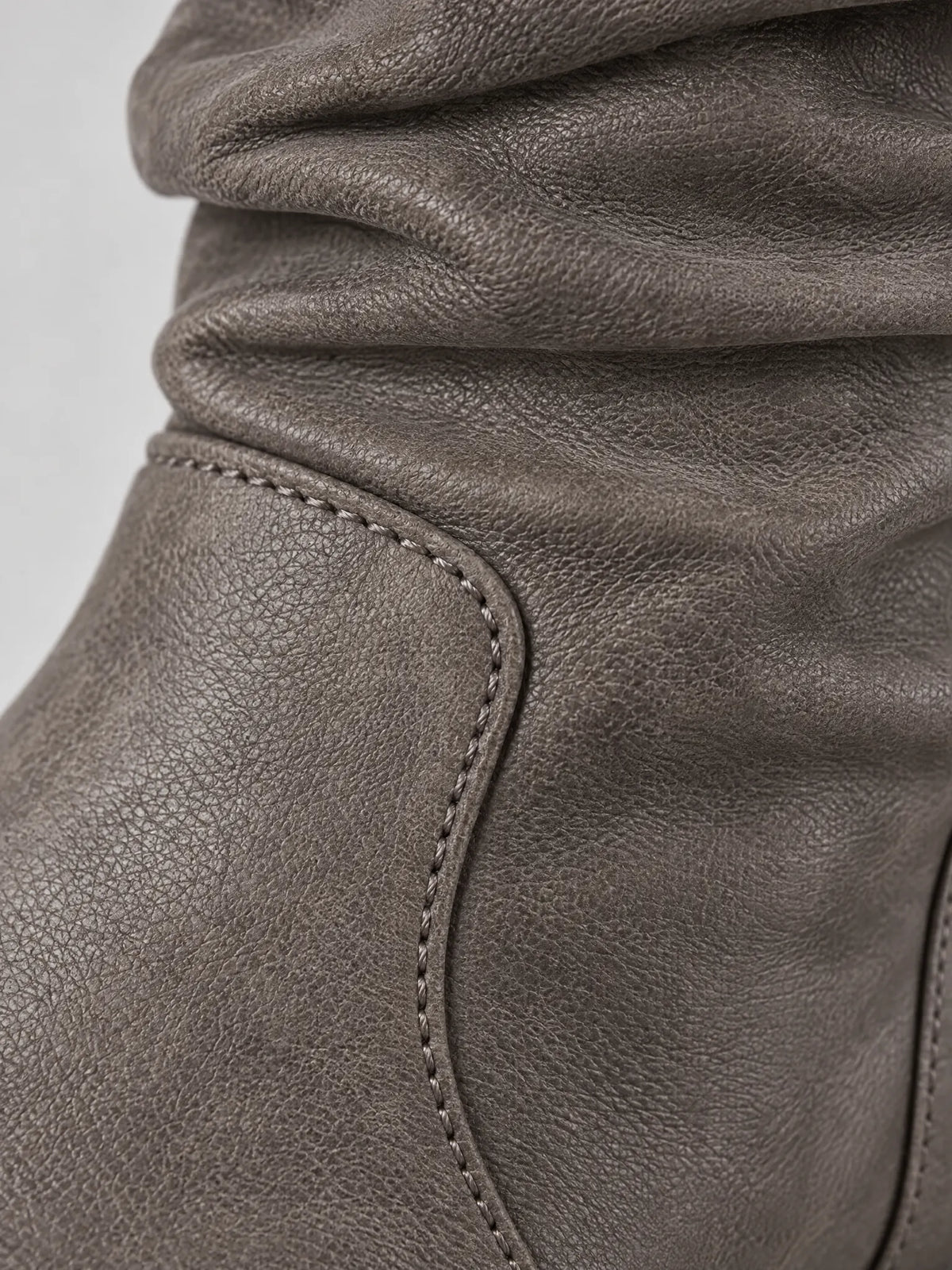 Roussel Bottes Montantes Souples, Tige Froncée, Talon Plat pour Femme - Gris