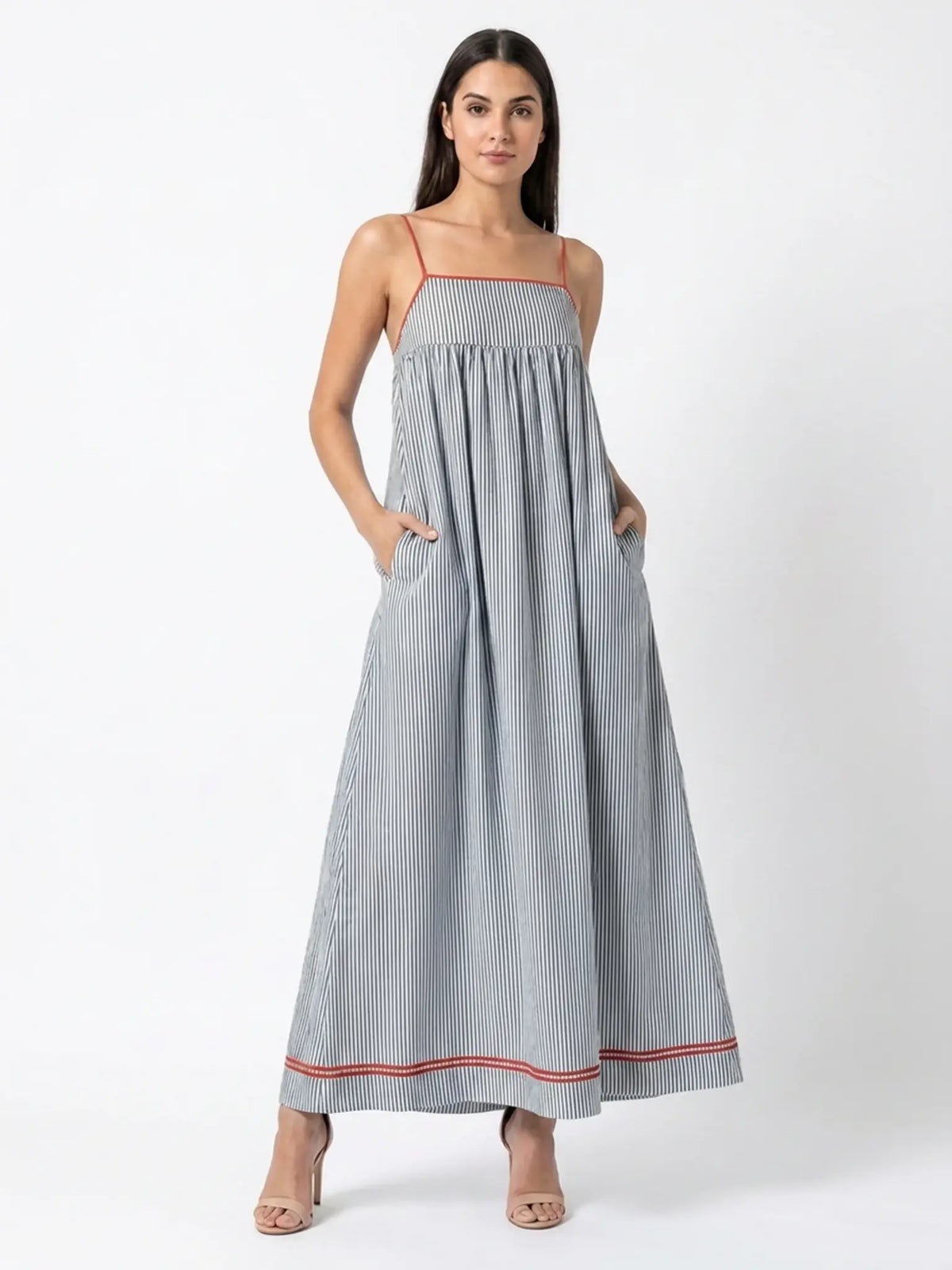Marina Robe Maxi Rayée pour Femme - Noir
