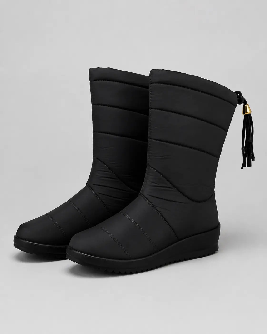 Larkspur Bottes de Neige Matelassées Mi-Mollet pour Femme - Noir