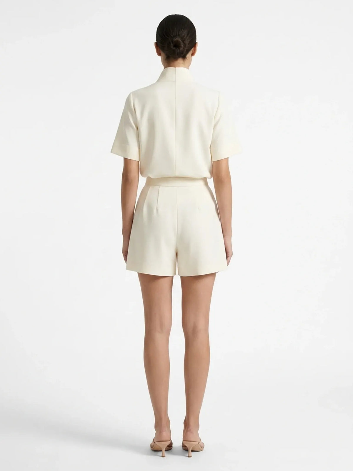 Anouska Blouse Structurée Col Montant pour Femme - Blanc