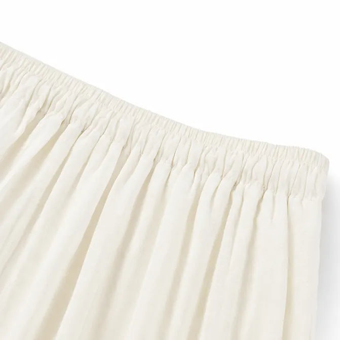 Solendra Ensemble Coordonné Haut Asymétrique et Pantalon Large Fluide pour Femme - Ivoire
