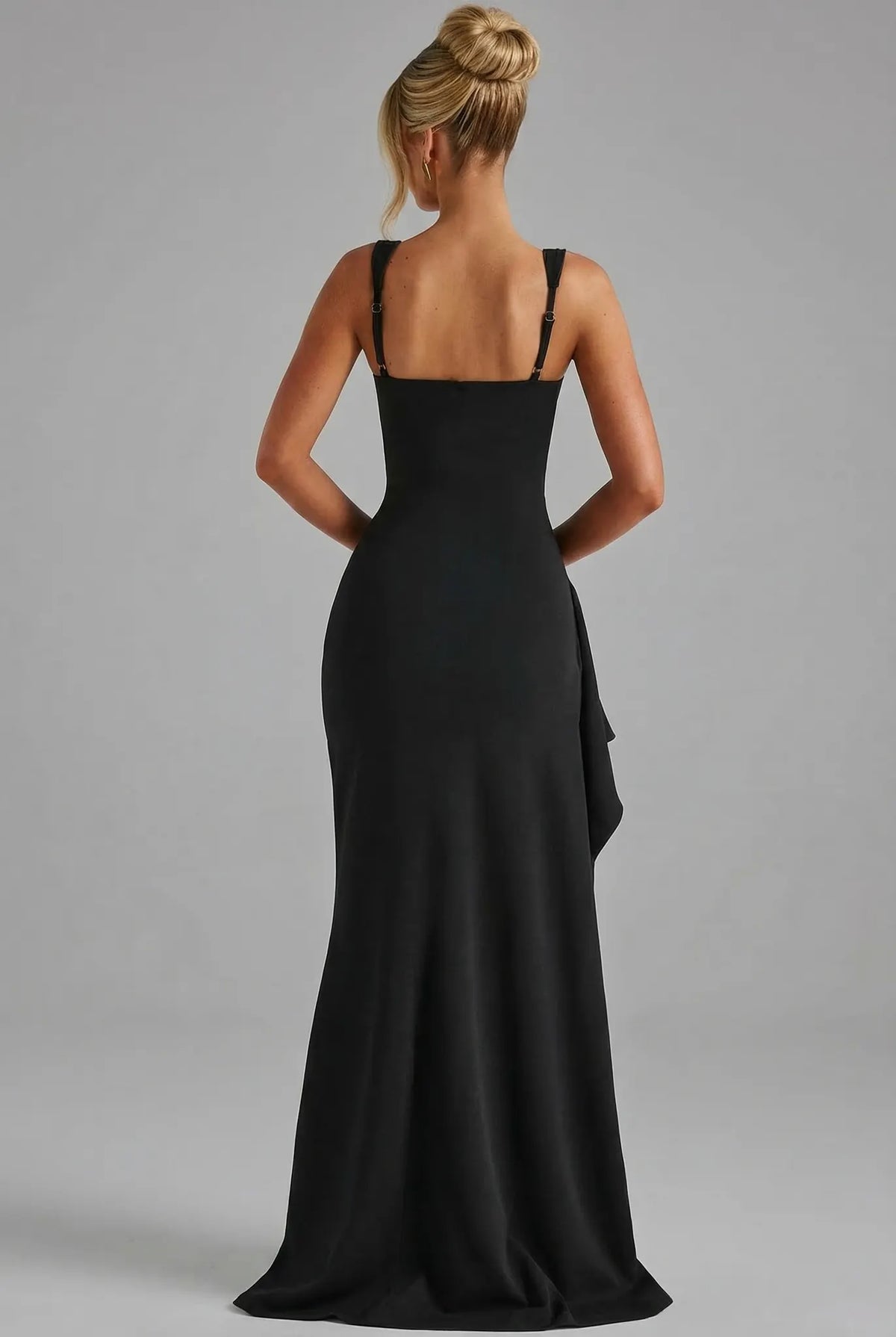 Bellwether Robe Maxi Moulante, Dos Ouvert, Fente Latérale pour Femme - Noir