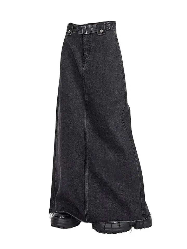 Xiomara Jupe Maxi en Denim Noir pour Femme - Noir