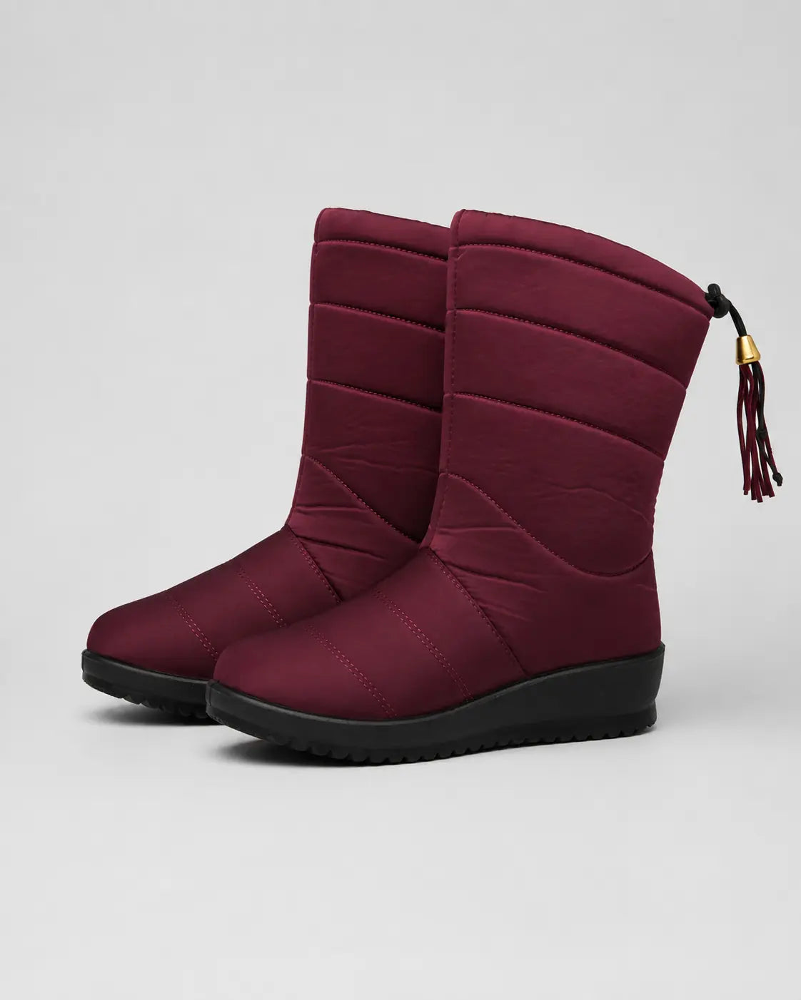 Larkspur Bottes de Neige Matelassées Mi-Mollet pour Femme - Bordeaux
