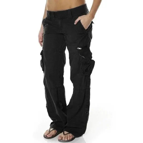 Tullia Pantalon Cargo Élégant pour le Quotidien pour Femme - Noir