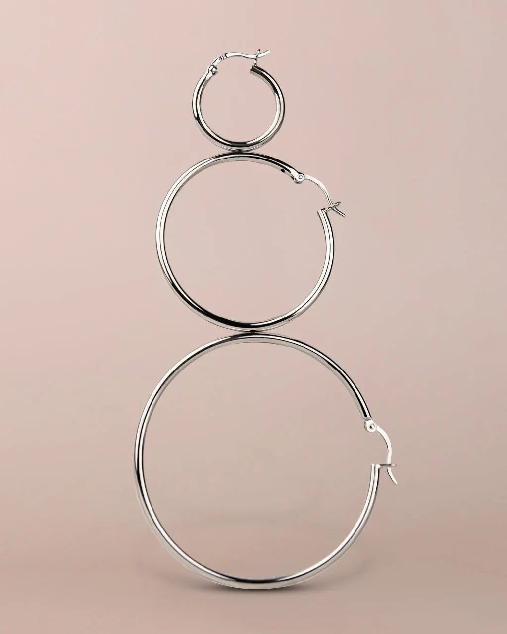 Mireille Boucles d'Oreilles Créoles Classiques en Argent Sterling pour Femme - Argenté
