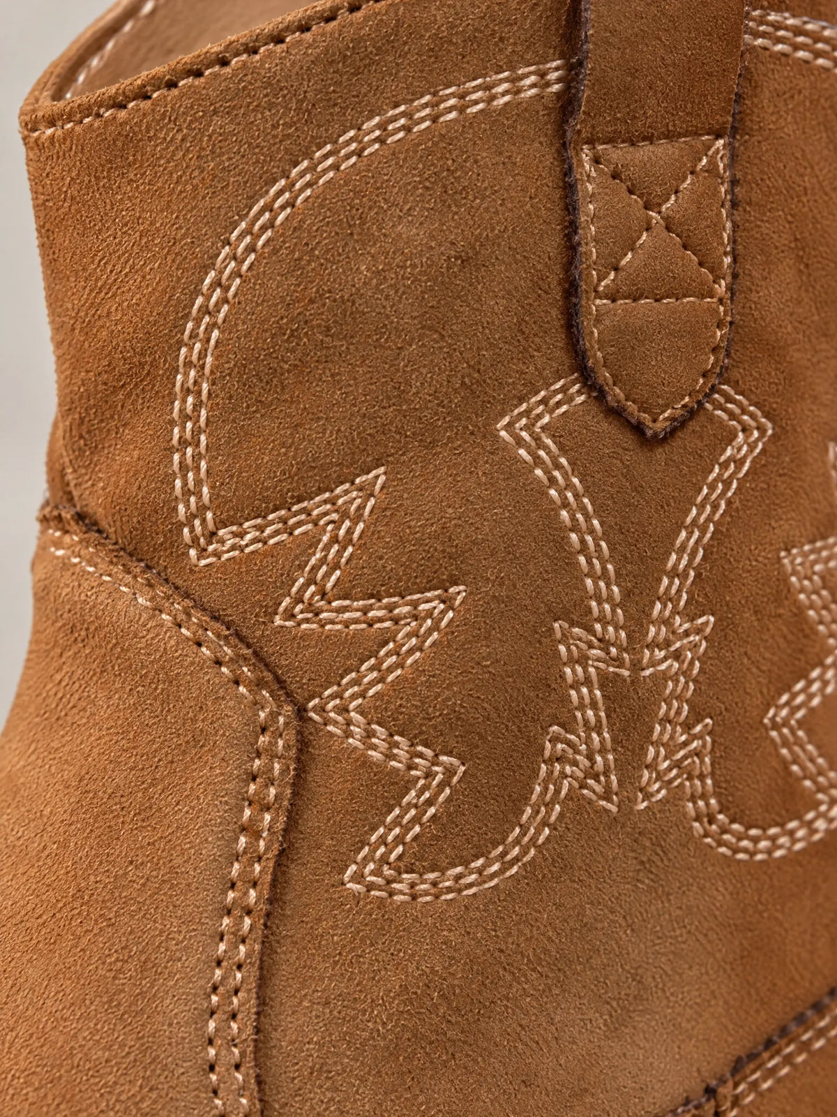 Lacey Bottines Western Brodées, Talon Empilé, Style Cowboy pour Femme - Marron Clair